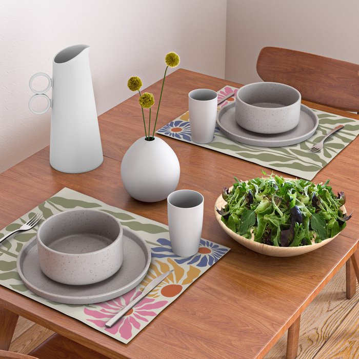 Mid-Century floral Placemat Gallery Image 2