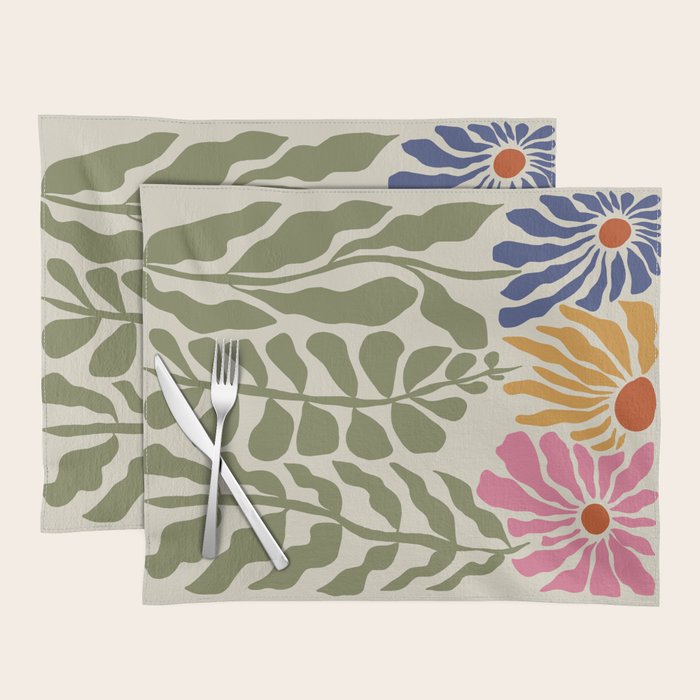 Mid-Century floral Placemat Gallery Image 1