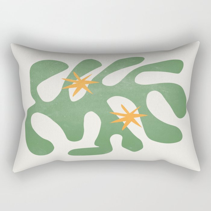 Fern Green Leaf: Matisse Series 01 | Mid-Century Edition Rectangular Pillow Gallery Image 1