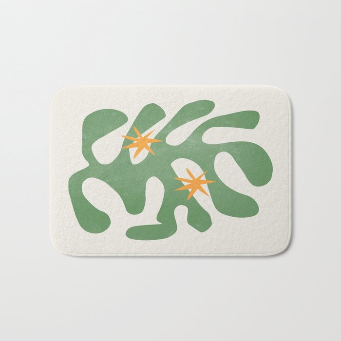 Fern Green Leaf: Matisse Series 01 | Mid-Century Edition Bath Mat Gallery Image 1