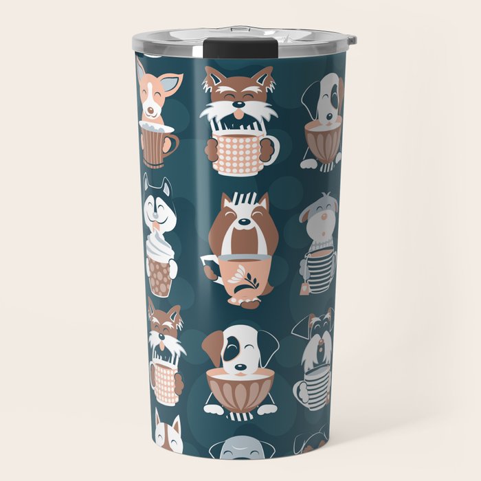 Doggie Coffee and Tea Time II Travel Mug Gallery Image 1