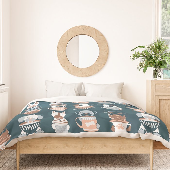 Doggie Coffee and Tea Time II Duvet Cover Gallery Image 3