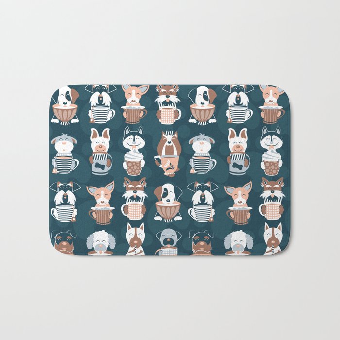 Doggie Coffee and Tea Time II Bath Mat Gallery Image 1