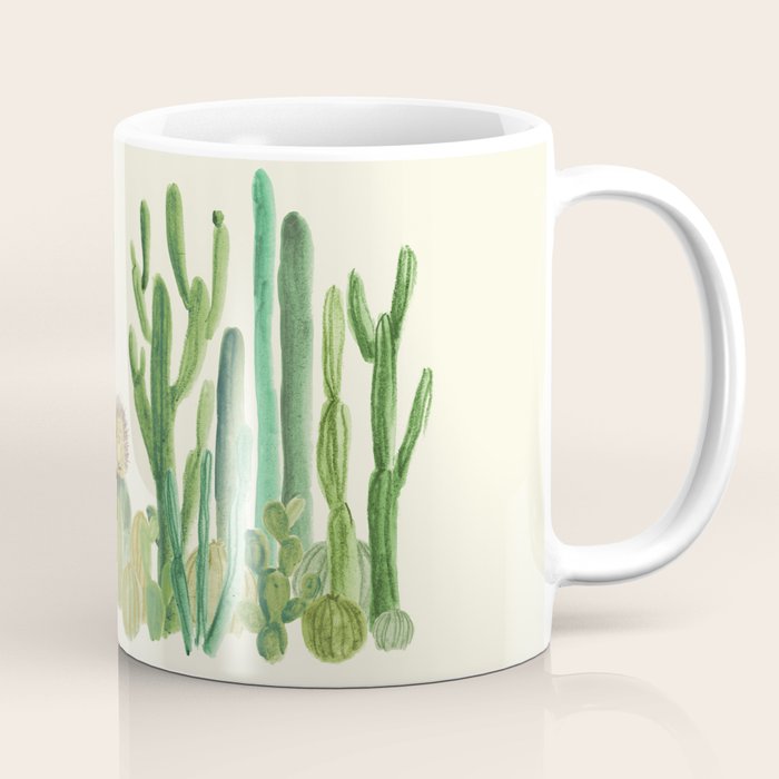 In my happy place - hedgehog meditating in cactus jungle Coffee Mug Gallery Image 1