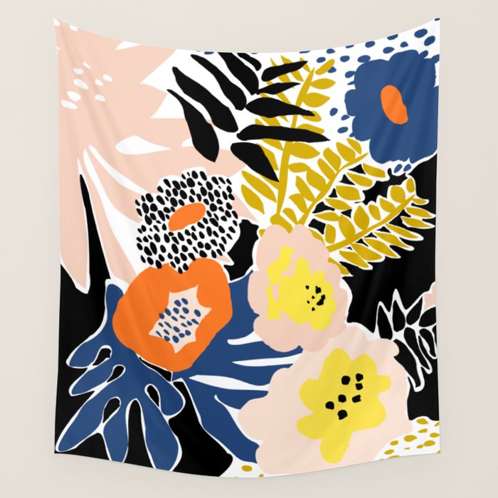 More design for a happy life - with black Wall Tapestry Gallery Image 4