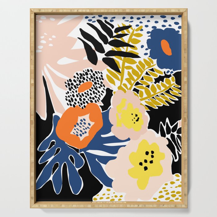More design for a happy life - with black Serving Tray Gallery Image 1