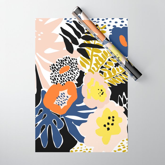 More design for a happy life - with black Wrapping Paper Gallery Image 1