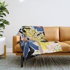 More design for a happy life - with black Throw Blanket Gallery Image 1