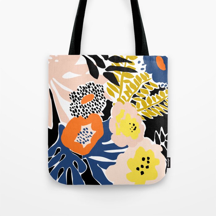 More design for a happy life - with black Tote Bag Gallery Image 1