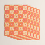 Retro checkered flower art pattern Wrapping Paper Gallery Image 3