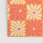 Retro checkered flower art pattern Poster Gallery Image 3