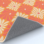 Retro checkered flower art pattern Rug Gallery Image 4