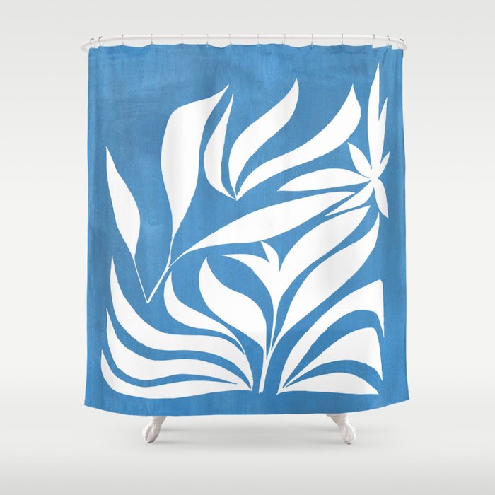 Pastel Blue Bush Shower Curtain Gallery Image 1