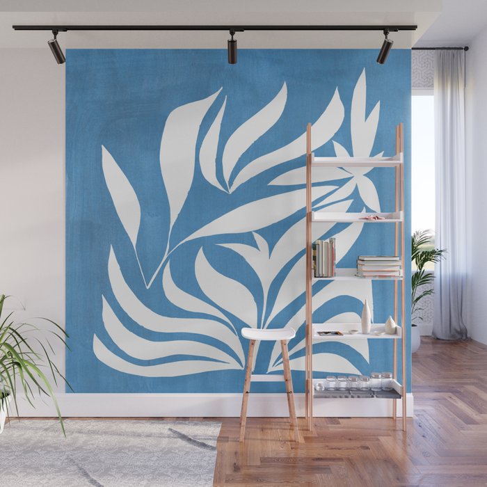Pastel Blue Bush Wall Mural Gallery Image 1