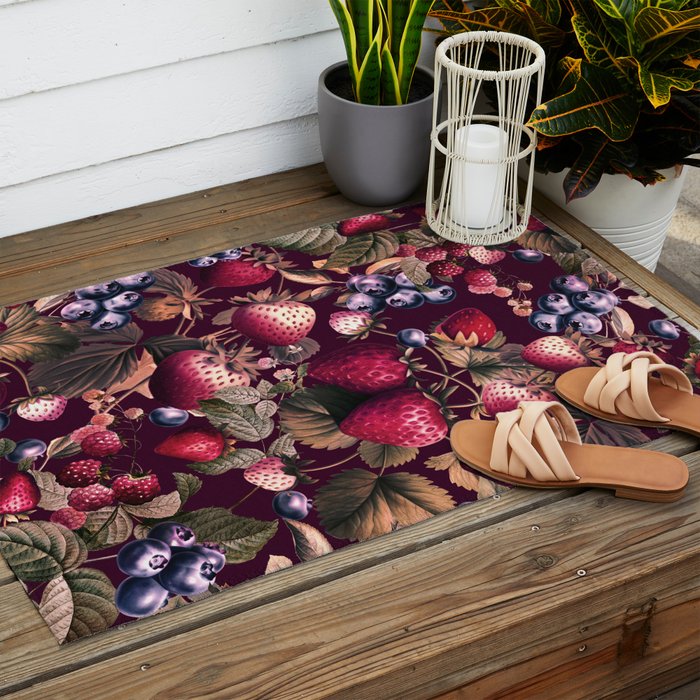 Strawberry Fields Forever II - I Outdoor Rug Gallery Image 2