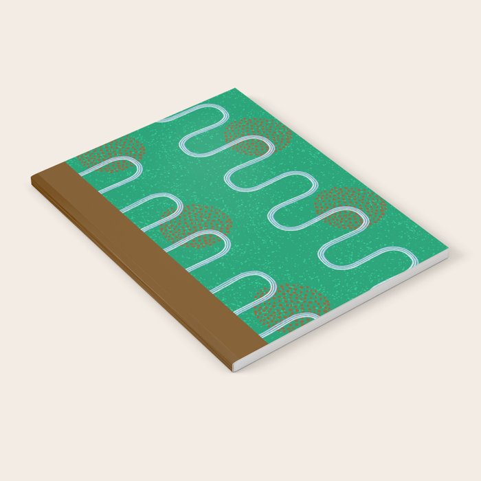 Abstract Fields in Forest Green & Brown Notebook Gallery Image 1