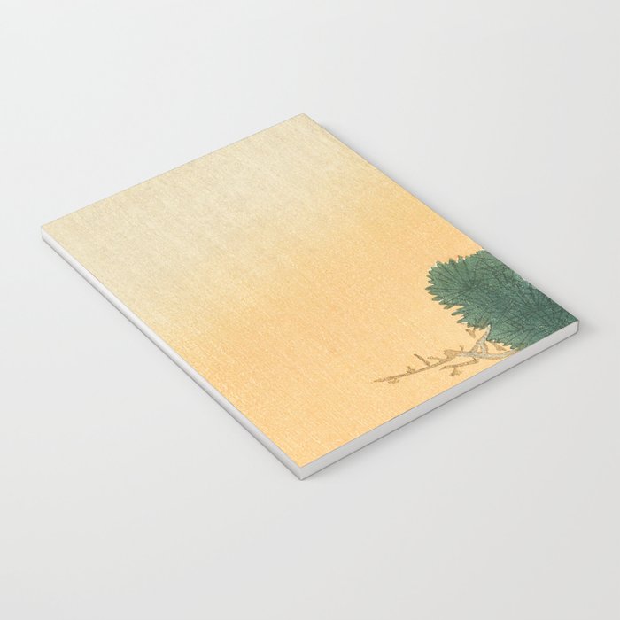 Crane and its chicks on a pine tree  - Vintage Japanese Woodblock Print Art Notebook Gallery Image 3