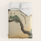 Crane and its chicks on a pine tree  - Vintage Japanese Woodblock Print Art Comforter Gallery Image 6