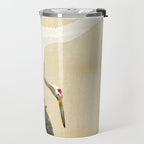 Crane and its chicks on a pine tree  - Vintage Japanese Woodblock Print Art Travel Mug Gallery Image 2