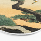 Crane and its chicks on a pine tree  - Vintage Japanese Woodblock Print Art Bath Mat Gallery Image 3