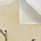 Crane and its chicks on a pine tree  - Vintage Japanese Woodblock Print Art Wall Tapestry Gallery Image 3