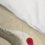 Crane and its chicks on a pine tree  - Vintage Japanese Woodblock Print Art Comforter Gallery Image 4