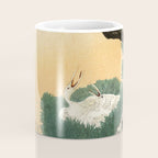 Crane and its chicks on a pine tree  - Vintage Japanese Woodblock Print Art Coffee Mug Gallery Image 4