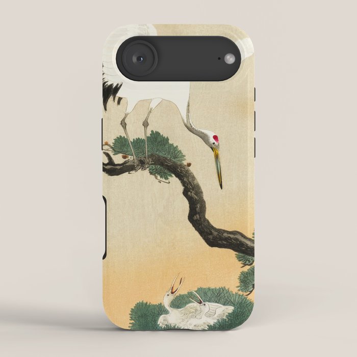 Crane and its chicks on a pine tree  - Vintage Japanese Woodblock Print Art iPhone Case Gallery Image 2
