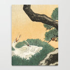 Crane and its chicks on a pine tree  - Vintage Japanese Woodblock Print Art Notebook Gallery Image 4