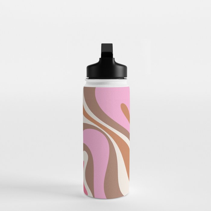 Retro Mod Swirl Sweet Candy Abstract Inspired by PANTONE 17 1230 Color of the Year Mocha Mousse Water Bottle Gallery Image 3