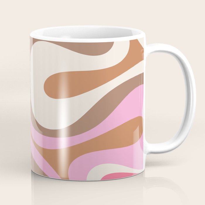 Retro Mod Swirl Sweet Candy Abstract Inspired by PANTONE 17 1230 Color of the Year Mocha Mousse Coffee Mug Gallery Image 1