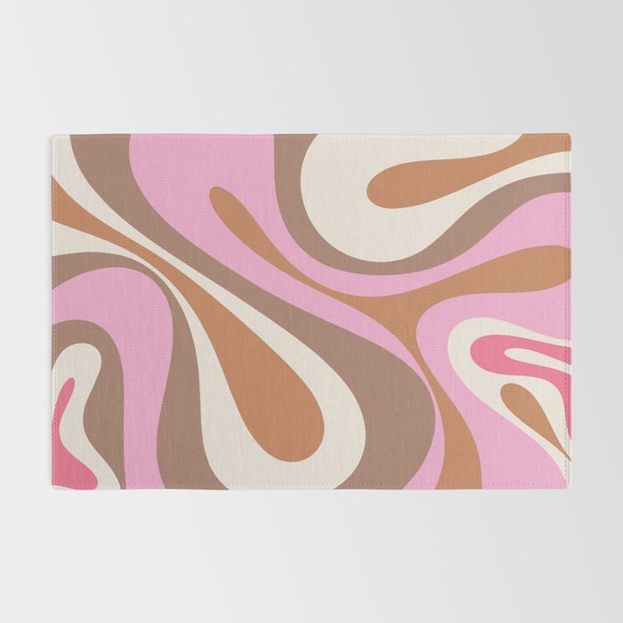Retro Mod Swirl Sweet Candy Abstract Inspired by PANTONE 17 1230 Color of the Year Mocha Mousse Rug Gallery Image 2