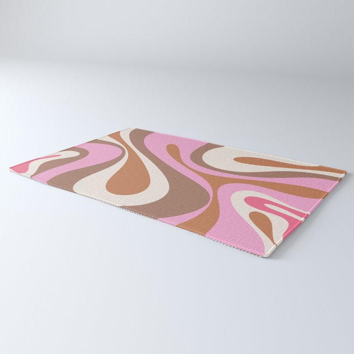 Retro Mod Swirl Sweet Candy Abstract Inspired by PANTONE 17 1230 Color of the Year Mocha Mousse Rug Gallery Image 3