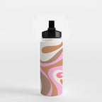 Retro Mod Swirl Sweet Candy Abstract Inspired by PANTONE 17 1230 Color of the Year Mocha Mousse Water Bottle Gallery Image 2