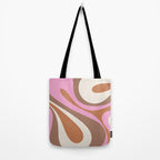 Retro Mod Swirl Sweet Candy Abstract Inspired by PANTONE 17 1230 Color of the Year Mocha Mousse Tote Bag Gallery Image 2