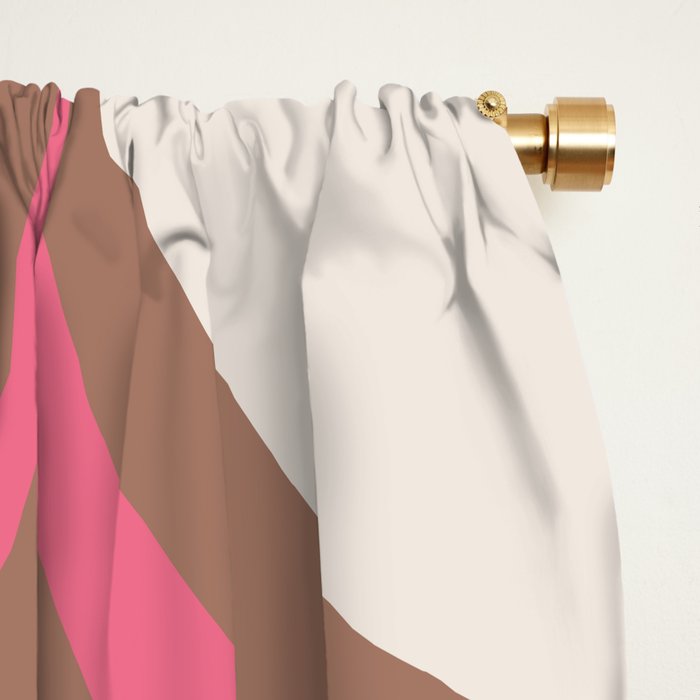 Retro Mod Swirl Sweet Candy Abstract Inspired by PANTONE 17 1230 Color of the Year Mocha Mousse Window Curtain Gallery Image 2