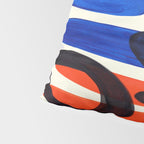 Blue Orange Fun Colorful Mid Century Modern Abstract Painting Shapes Pattern Pillow Sham Gallery Image 4
