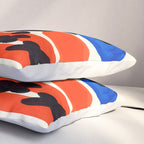 Blue Orange Fun Colorful Mid Century Modern Abstract Painting Shapes Pattern Pillow Sham Gallery Image 3