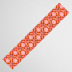 Checkered Sliced Citrus Fruit in Red & Peach Pink Table Runner Gallery Image 3
