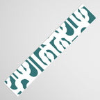 Mid Century Modern Loops Contemporary Abstract Pattern in White and Deep Teal Table Runner Gallery Image 3