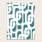 Mid Century Modern Loops Contemporary Abstract Pattern in White and Deep Teal Notebook Gallery Image 4