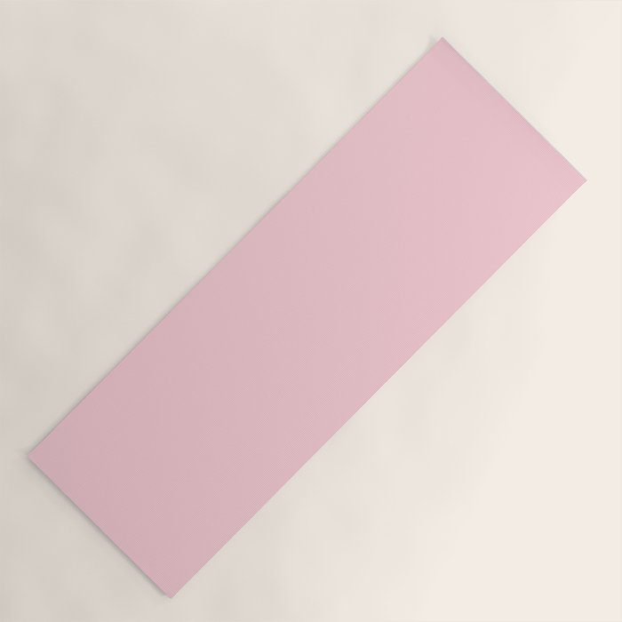 Light Soft Pastel Pink Solid Color Yoga Mat Gallery Image 1