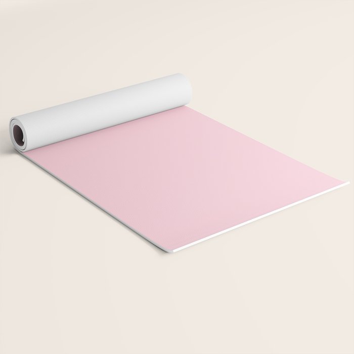Light Soft Pastel Pink Solid Color Yoga Mat Gallery Image 2