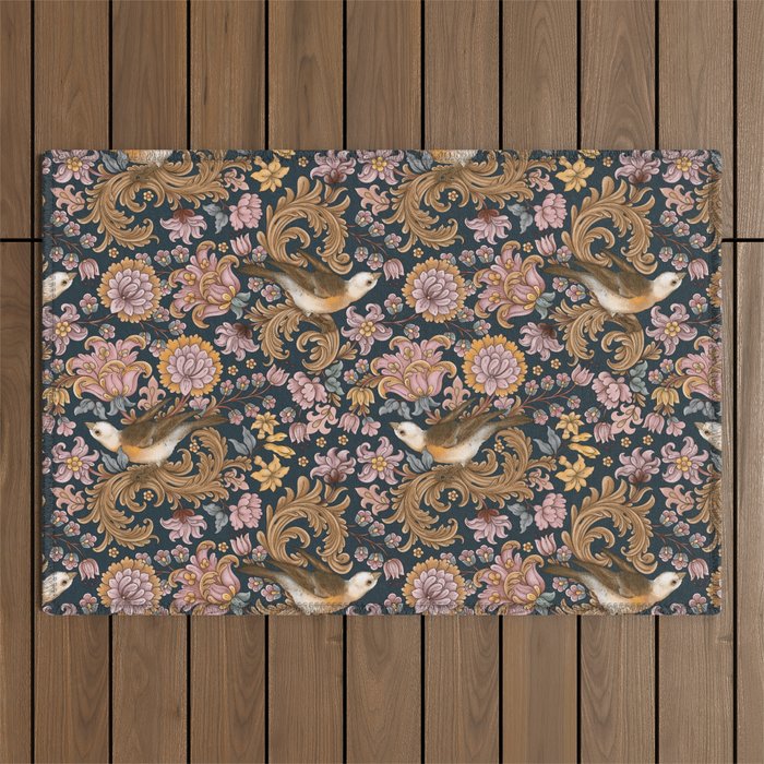 Ornate Bird Garden Outdoor Rug Gallery Image 1