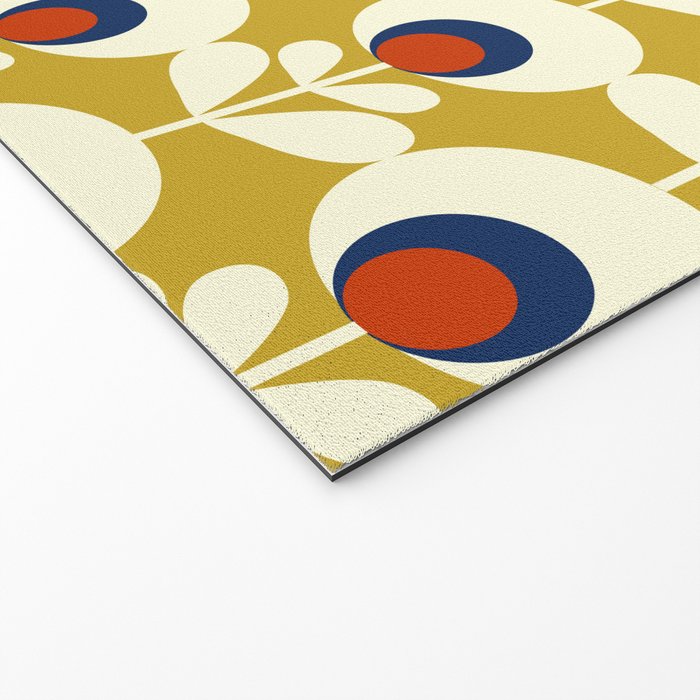 Flowers geometry mustard - retro pattern no3 Welcome Mat Gallery Image 2