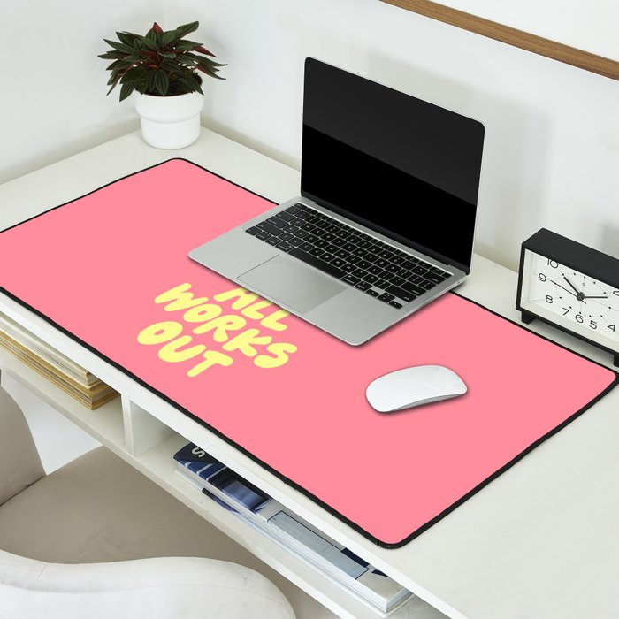 What If It All Works Out typography print Desk Mat Gallery Image 2