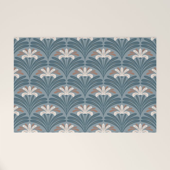 Elegant Leafy Blossoms  Welcome Mat Gallery Image 1