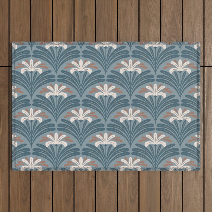 Elegant Leafy Blossoms  Outdoor Rug Gallery Image 1