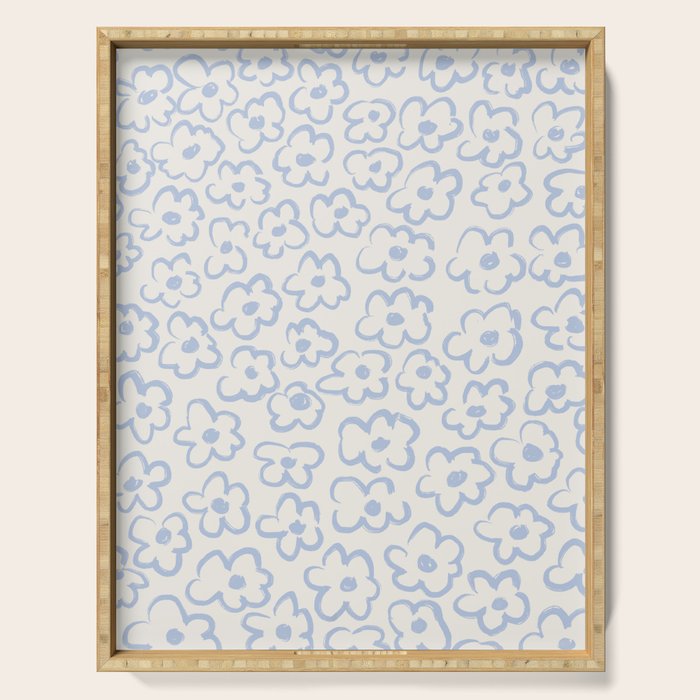 Daisies Pattern NO.2 | Blue Serving Tray Gallery Image 1