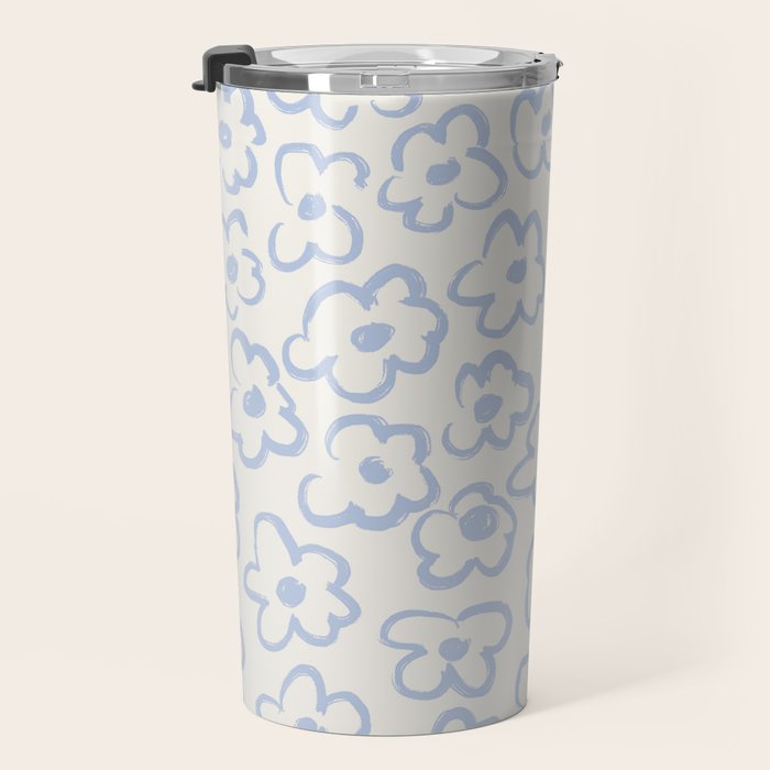 Daisies Pattern NO.2 | Blue Travel Mug Gallery Image 3